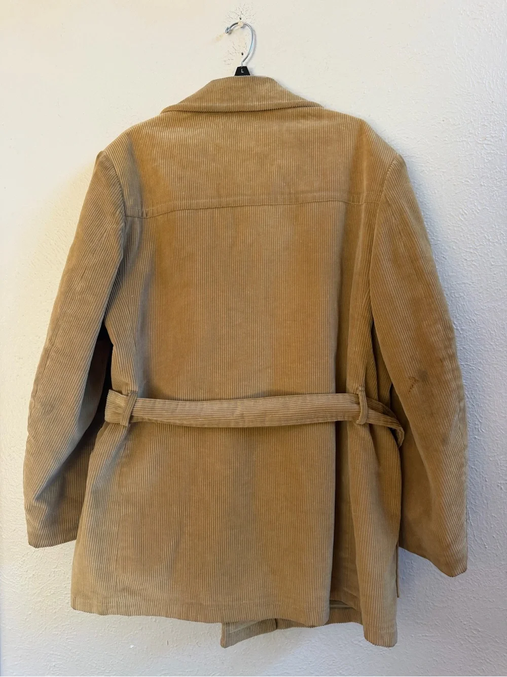 Oakbrook Sportswear tan corduroy faux fur jacket